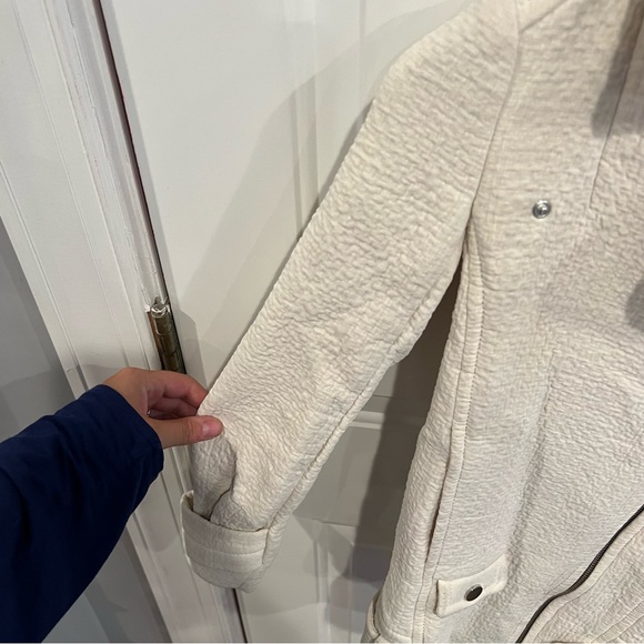 Zara Woman White Combination Zip Jacket Moto - Picture 4 of 9